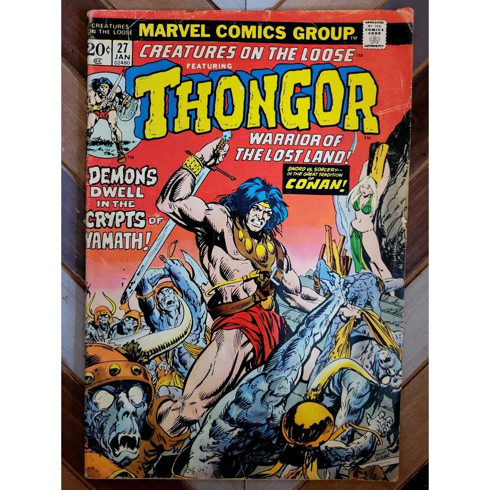 Creatures on the Loose #27 VG (Marvel 1974) Thongor! By Gardner Fox, Val Mayerik